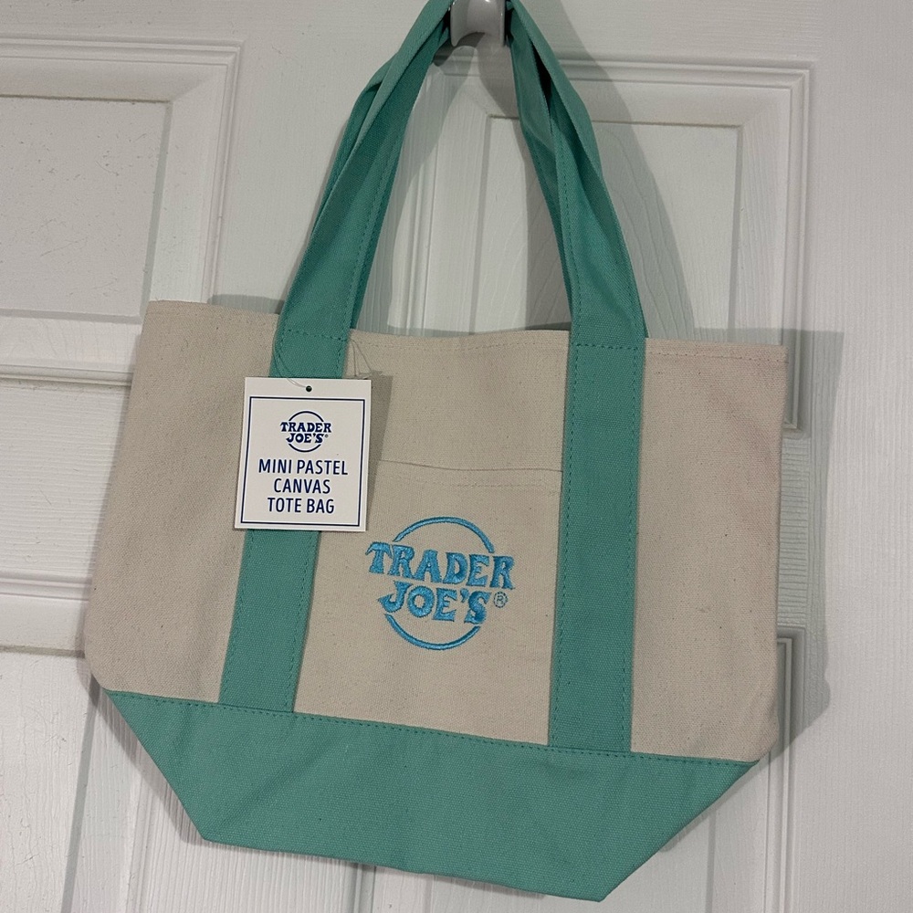 Trader Joe’s Mini Pastel Canvas Tote- Teal